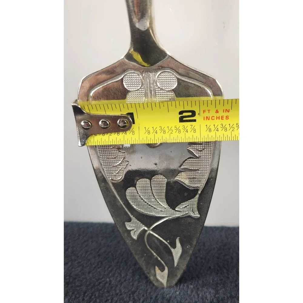 Vintage Serving Utensil Pie Cake Spatula Silverplated Floral Design